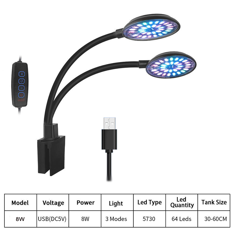 Usb aquário led luz tanque de  - Aquarium Plant Grow Light avaliação e preço